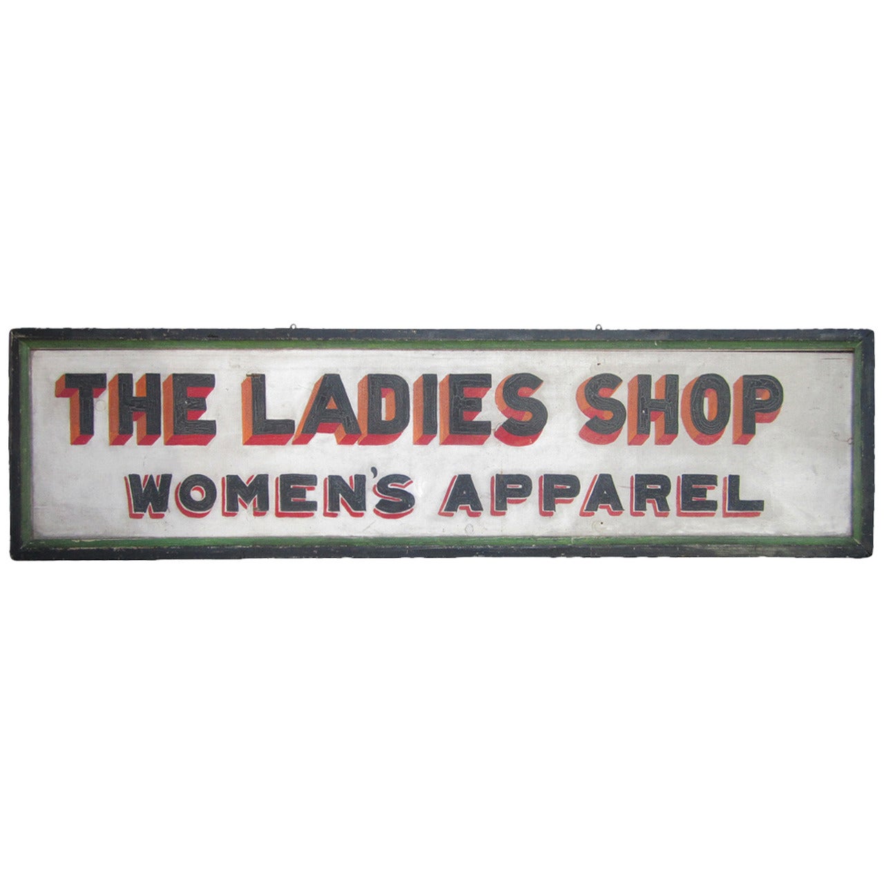 "The Ladies Shop Women's Apparel" Sign, circa 1930  For Sale