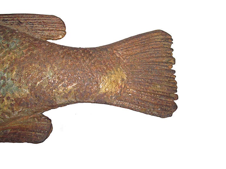 Cast Iron Fish Trade Sign In Excellent Condition In Los Angeles, CA