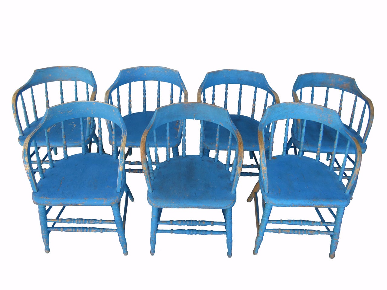 Set Of Seven 19th Century Low Back Windsor Chairs