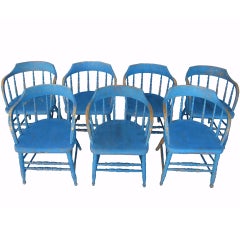 Set Of Seven 19th Century Low Back Windsor Chairs