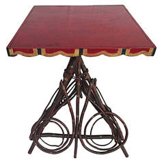 Paint-Decorated Twig Table, circa 1900