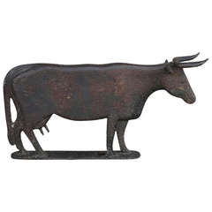 Circa 1900's Cast Iron Cow Weathervane