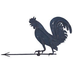 Antique Sheet Iron Rooster Weathervane