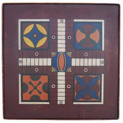 Late 19th Century Exceptional Parcheesi Game Board