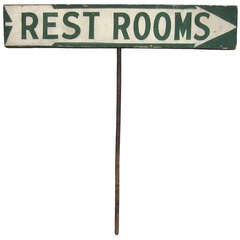 Circa 1930 'Rest Rooms' Sign