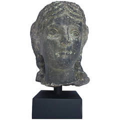 19th Century Granite Head Sculpture