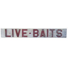 Vintage 'Live Baits' Sign, circa 1940