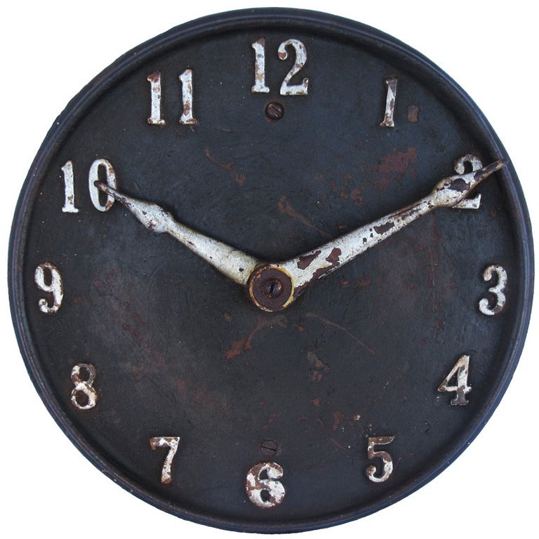 Cast Iron Clock Face, circa 1920 For Sale