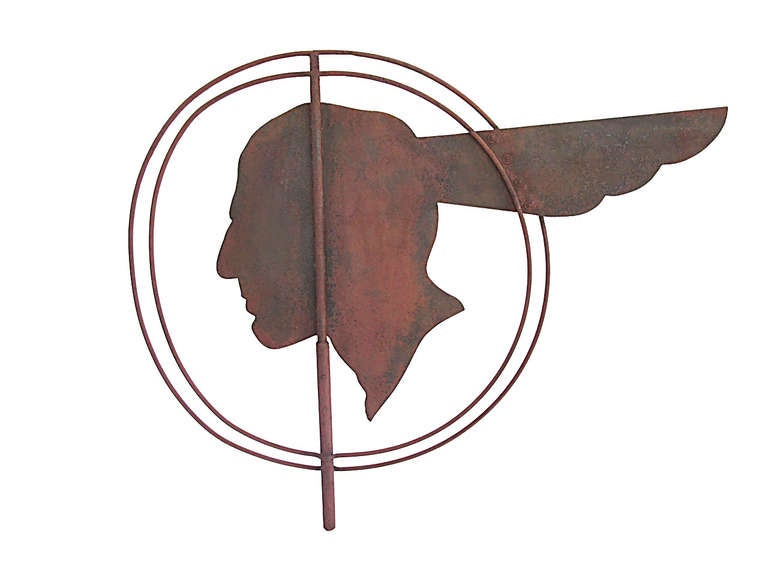 Folk Art Circa 1930 Pontiac Indian Weathervane