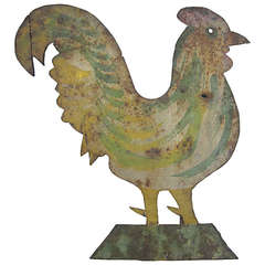 Antique Late 19th Century Silhouette Rooster Weathervane