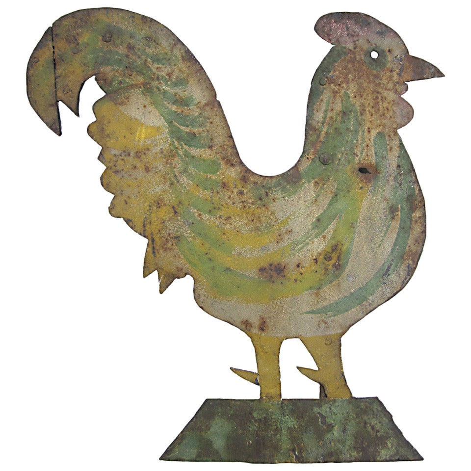 Late 19th Century Silhouette Rooster Weathervane For Sale