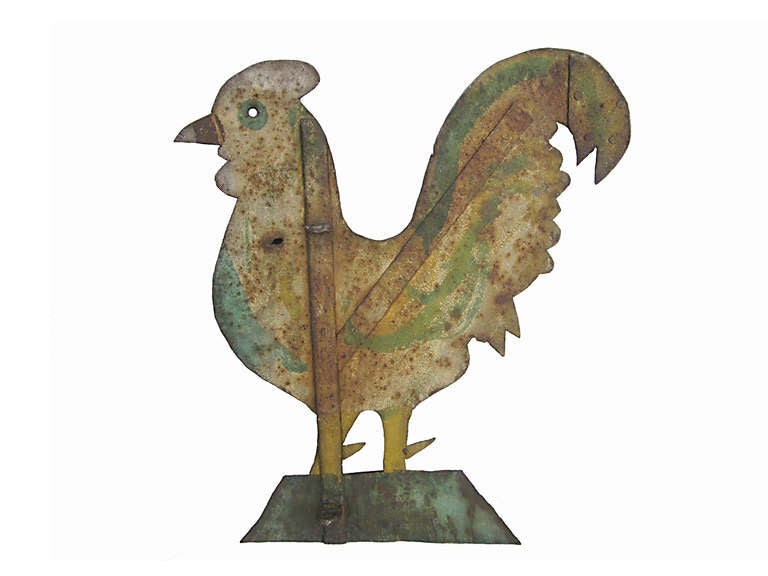Late 19th Century Silhouette Rooster Weathervane In Excellent Condition For Sale In Los Angeles, CA