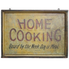 Vintage Circa 1930 'Home Cooking' Sign