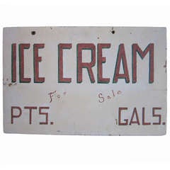 Circa 1920 Ice Cream Sign