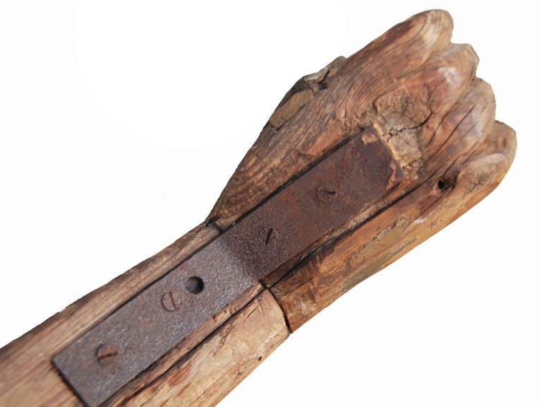 Folk Art Circa 1900 Wood Arm Sculpture For Sale