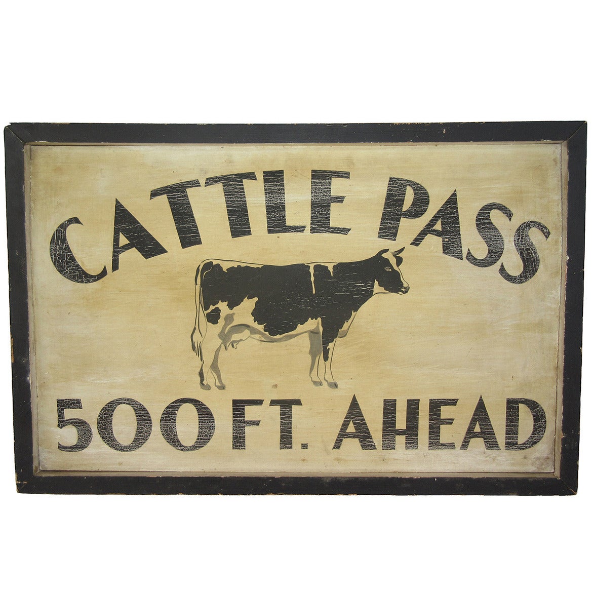Rare Cattle Pass Sign, circa 1900 For Sale