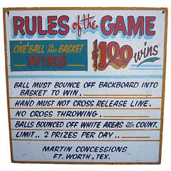 Rules of the Game Carnival Sign