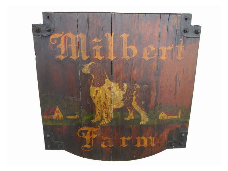 Milbert Farm Kennel Sign In Excellent Condition For Sale In Los Angeles, CA