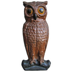 Vintage Cast Iron Owl Doorstop