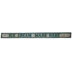 'Ice Cream Made Here' Sign, circa 1940