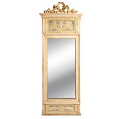 Swedish Late Gustavian giltwood and painted mirror 8