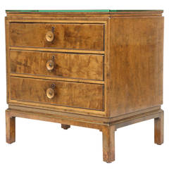 Swedish Grace Reversed Gilded and Birch Commode
