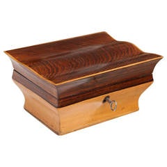 Rosewood and Fruitwood Scalloped Box