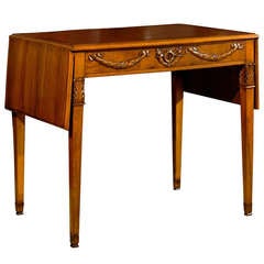 Directoire Style Drop leaf Walnut Table