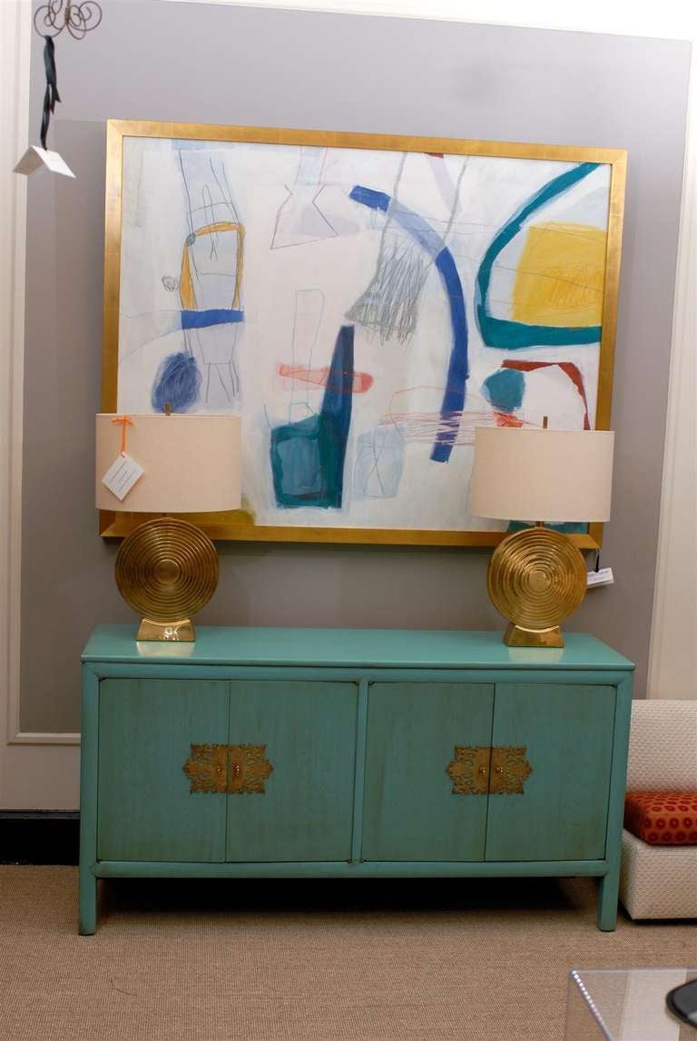 Mid-Century Modern Rare Ray Sabota Buffet/Chest/Credenza in Turquoise