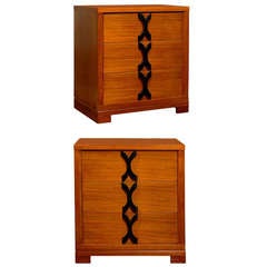 Exquisite Restored Pair of Chests in Ribbon Mahogany 9
