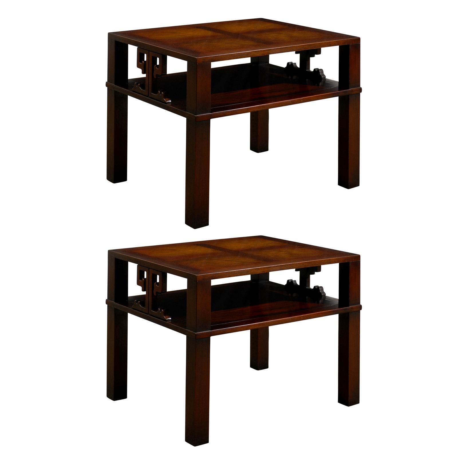 Fabulous Pair of Heritage Henredon End Table/ Night Stands in Flame Mahogony