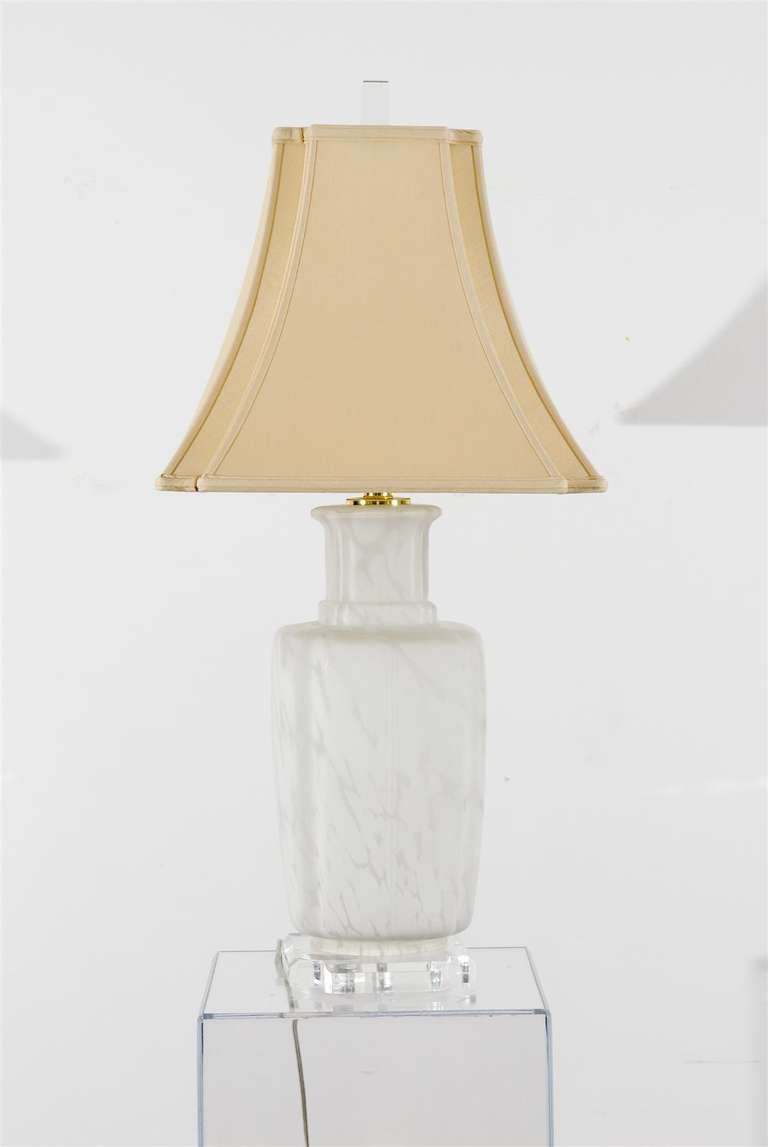 Fin du 20e siècle Magnifique paire de lampes en verre d'art tchécoslovaques vintage en vente