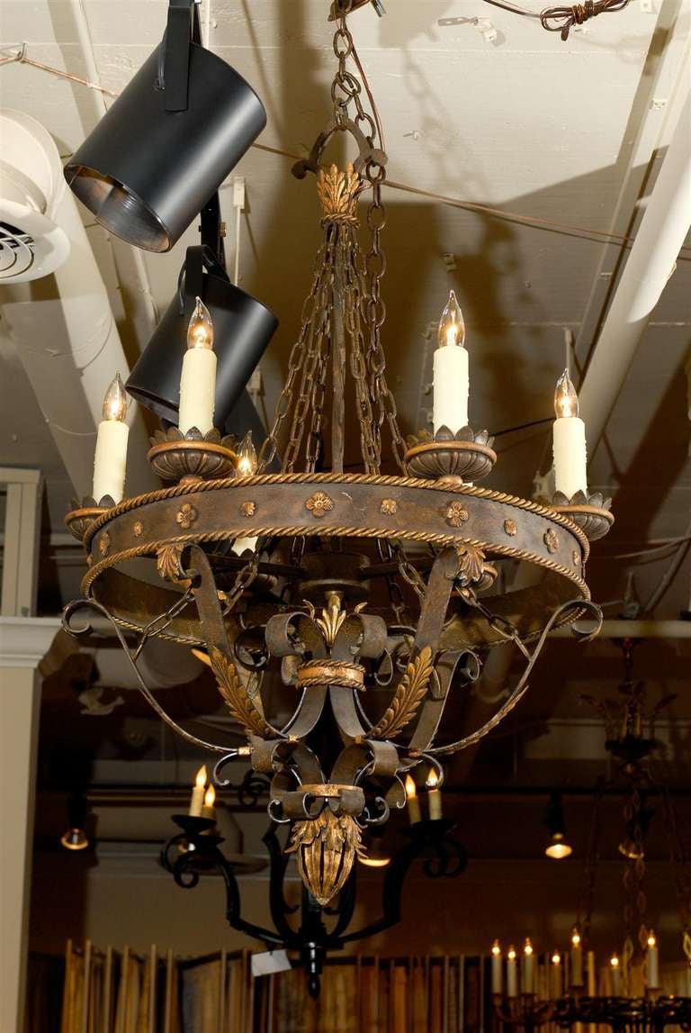 20th Century Louis XIV Style Six Light Chandelier
