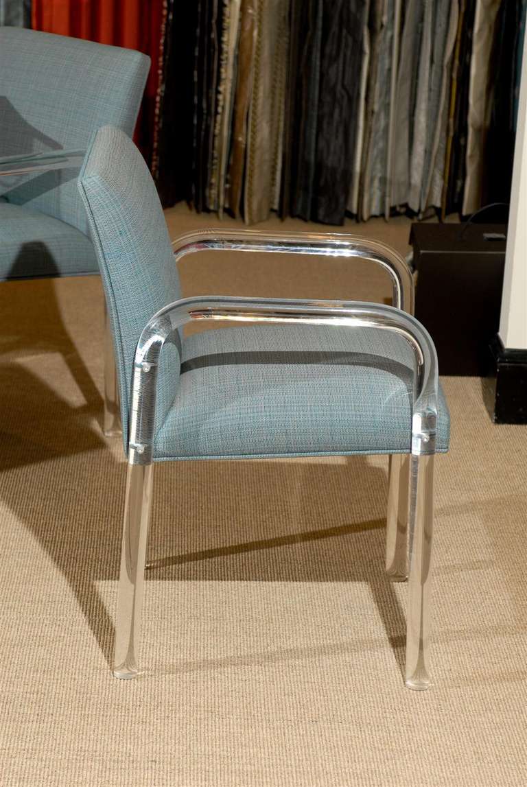 Modern Lucite Arm Chairs in the Style of Charles Hollis Jones 1