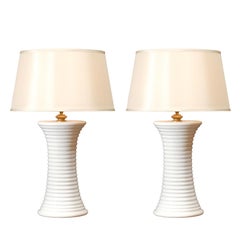 Wonderful Pair of Large Scale Vintage Ceramic Lamps