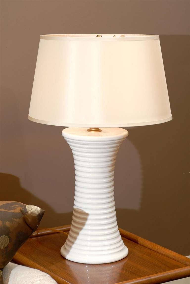Wonderful Pair of Large Scale Vintage Ceramic Lamps In Excellent Condition For Sale In Atlanta, GA
