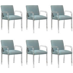 Modern Lucite Arm Chairs in the Style of Charles Hollis Jones