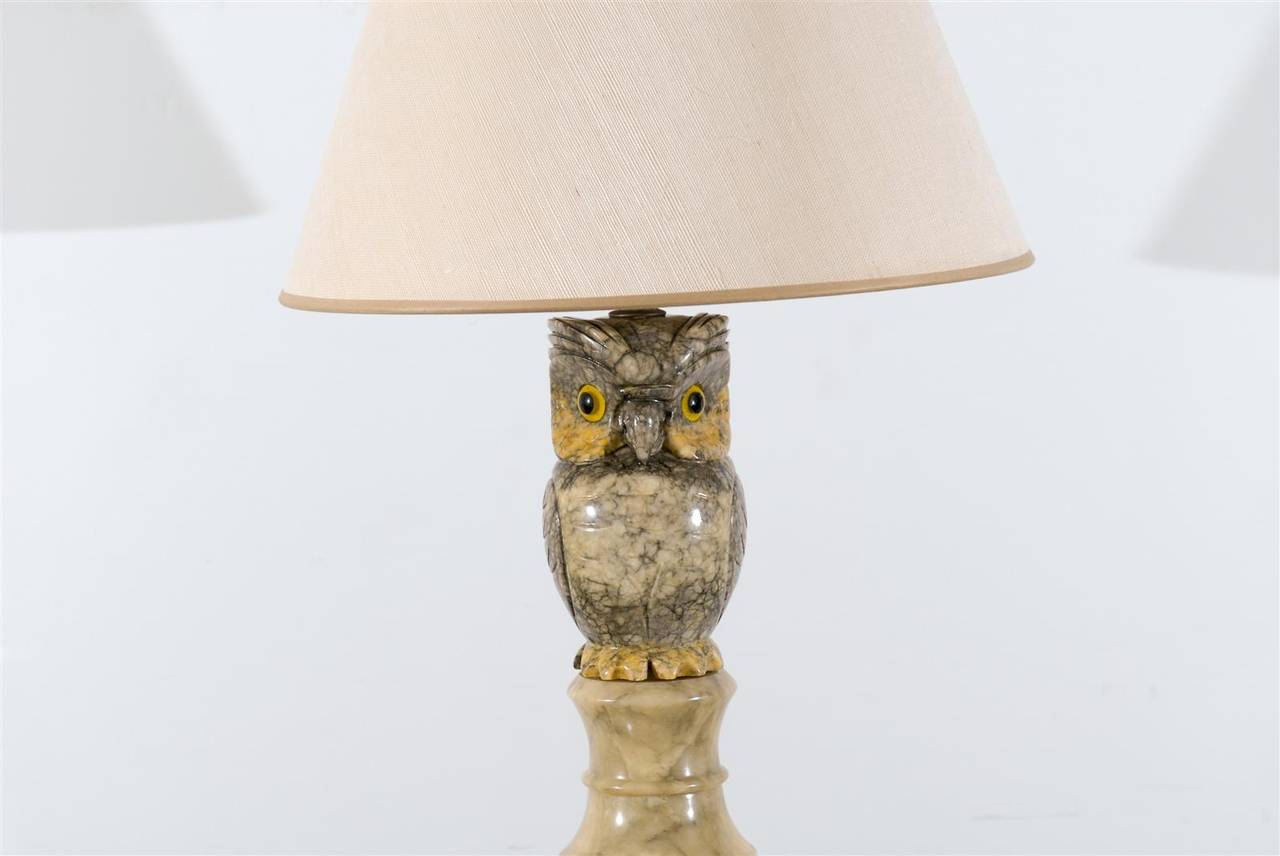Marble Owl Lamp 1