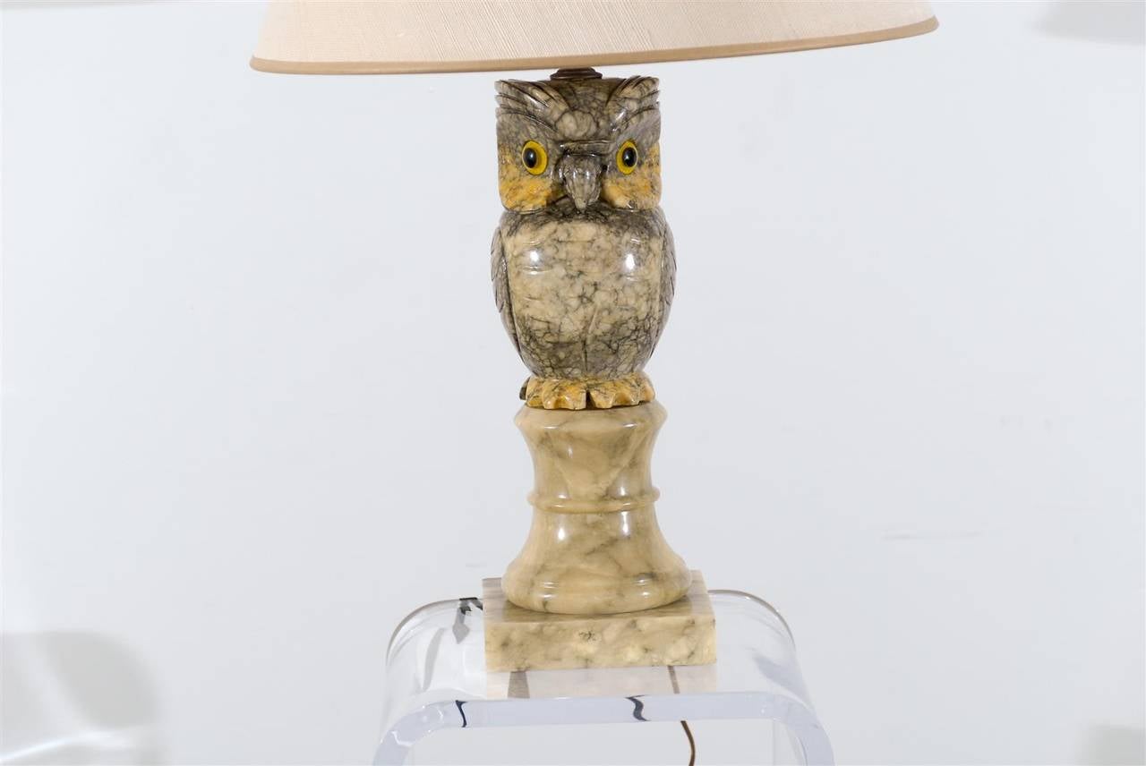 Marble Owl Lamp 3