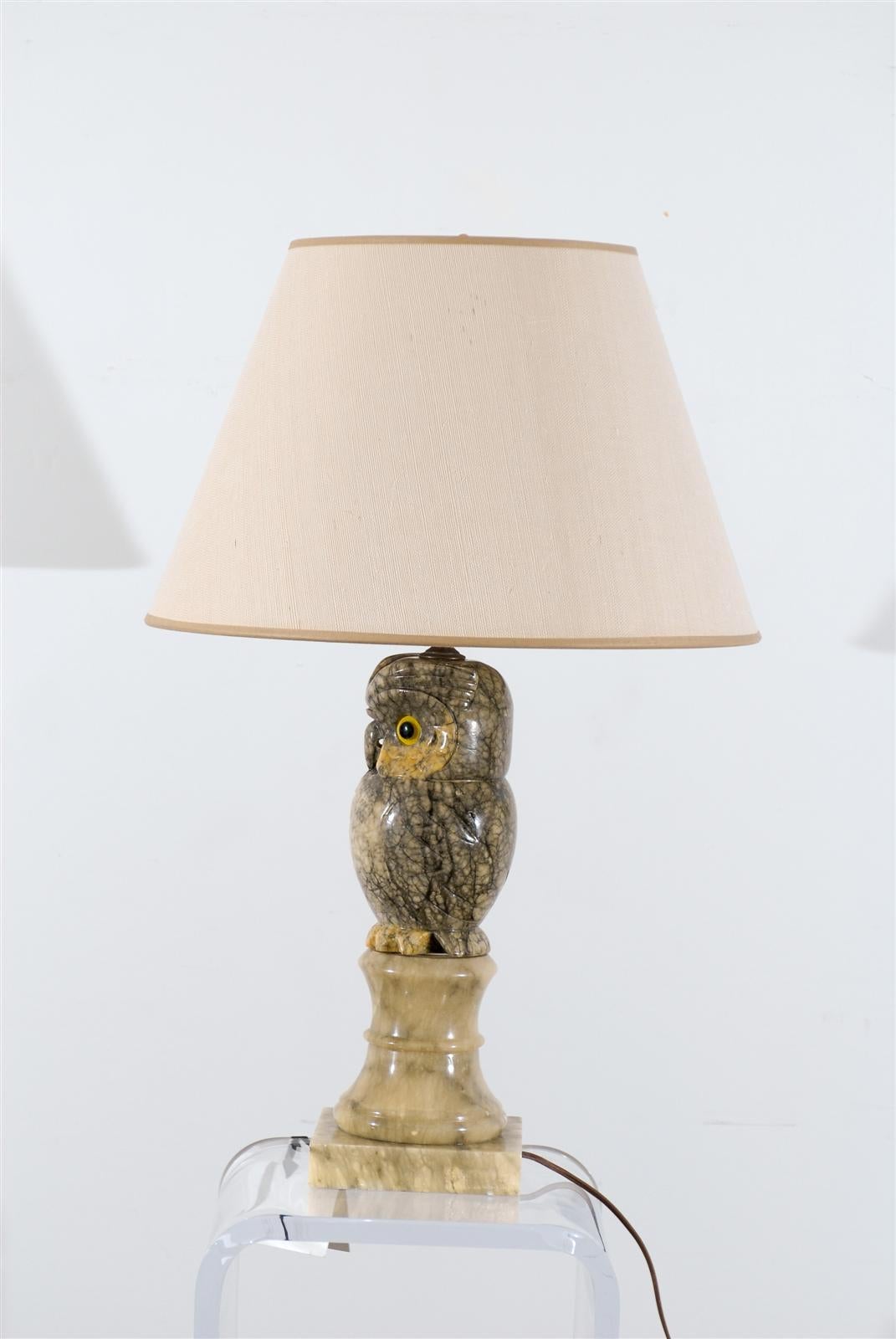 Marble Owl Lamp 2
