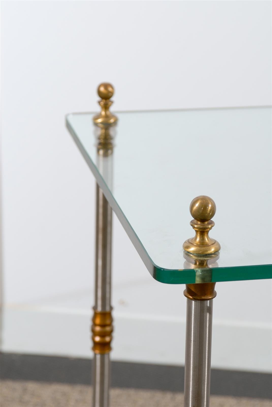 Brass Glass Top Directoire Style Console in the Jansen Style