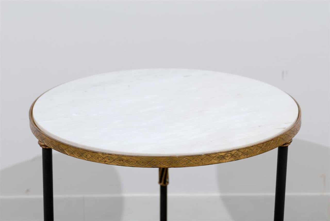 Iron Palladio Tripod Base Table With Marble Top