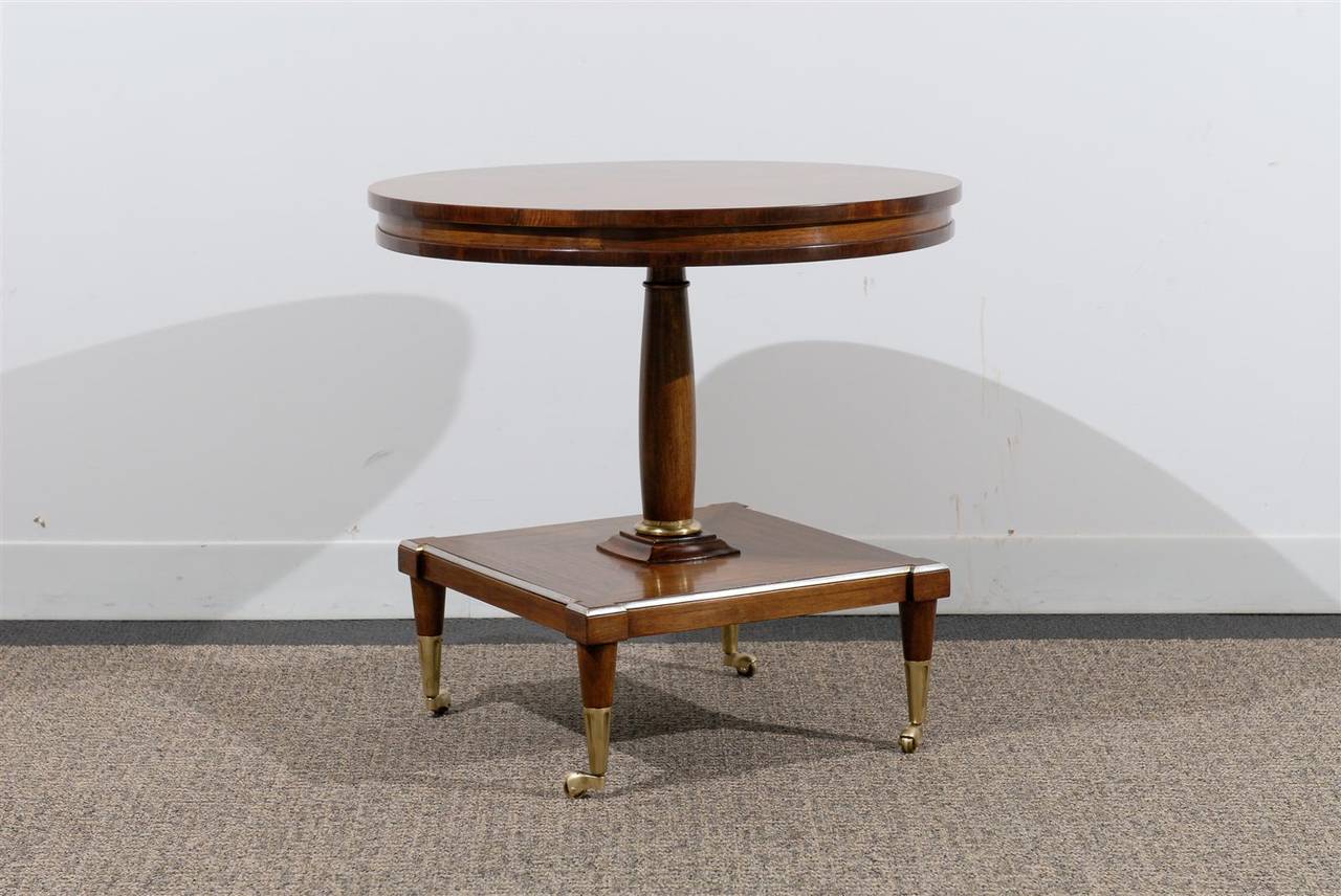 Polished Vintage Pedestal Table by Drexel