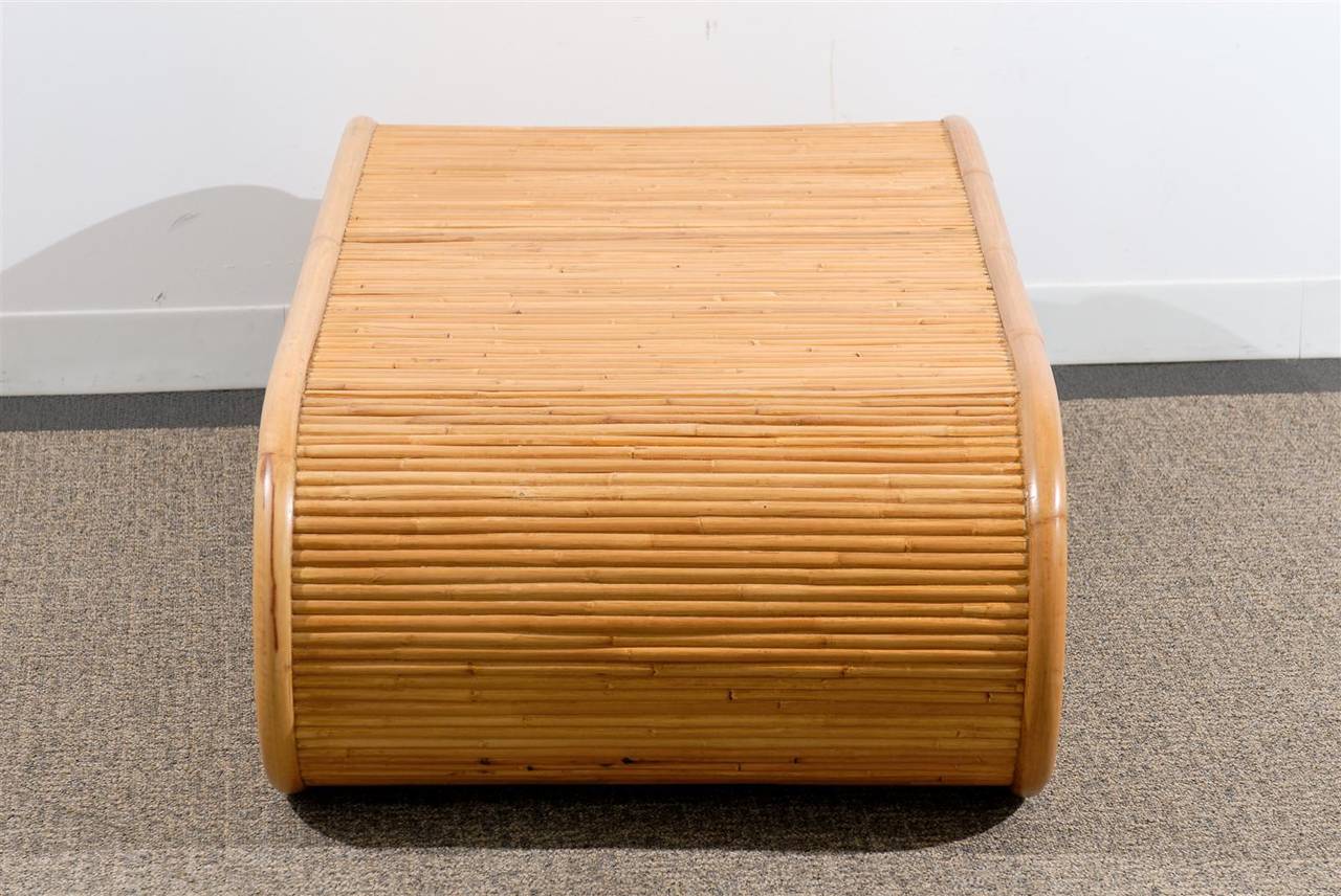 Chic Mid Century Style Coffee Table In Split Bamboo 4