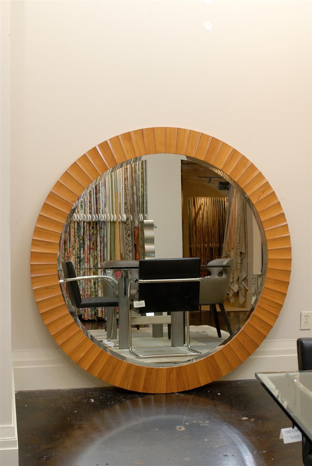 Stunning Mid-Century beveled mirror surrounded by 6
