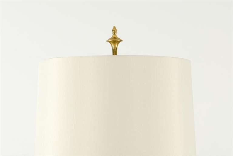 Gorgeous Pair of Stiffel Lamps in Brass and Cream 4