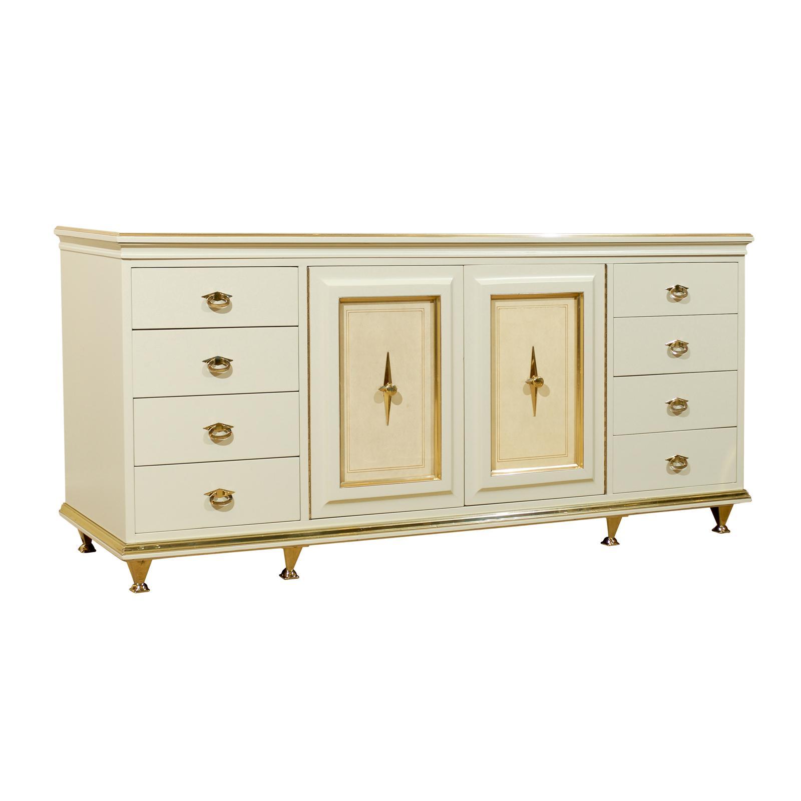 A Remarkable Chest/ Buffet/Credenza by American of Martinsville in Cream Lacquer