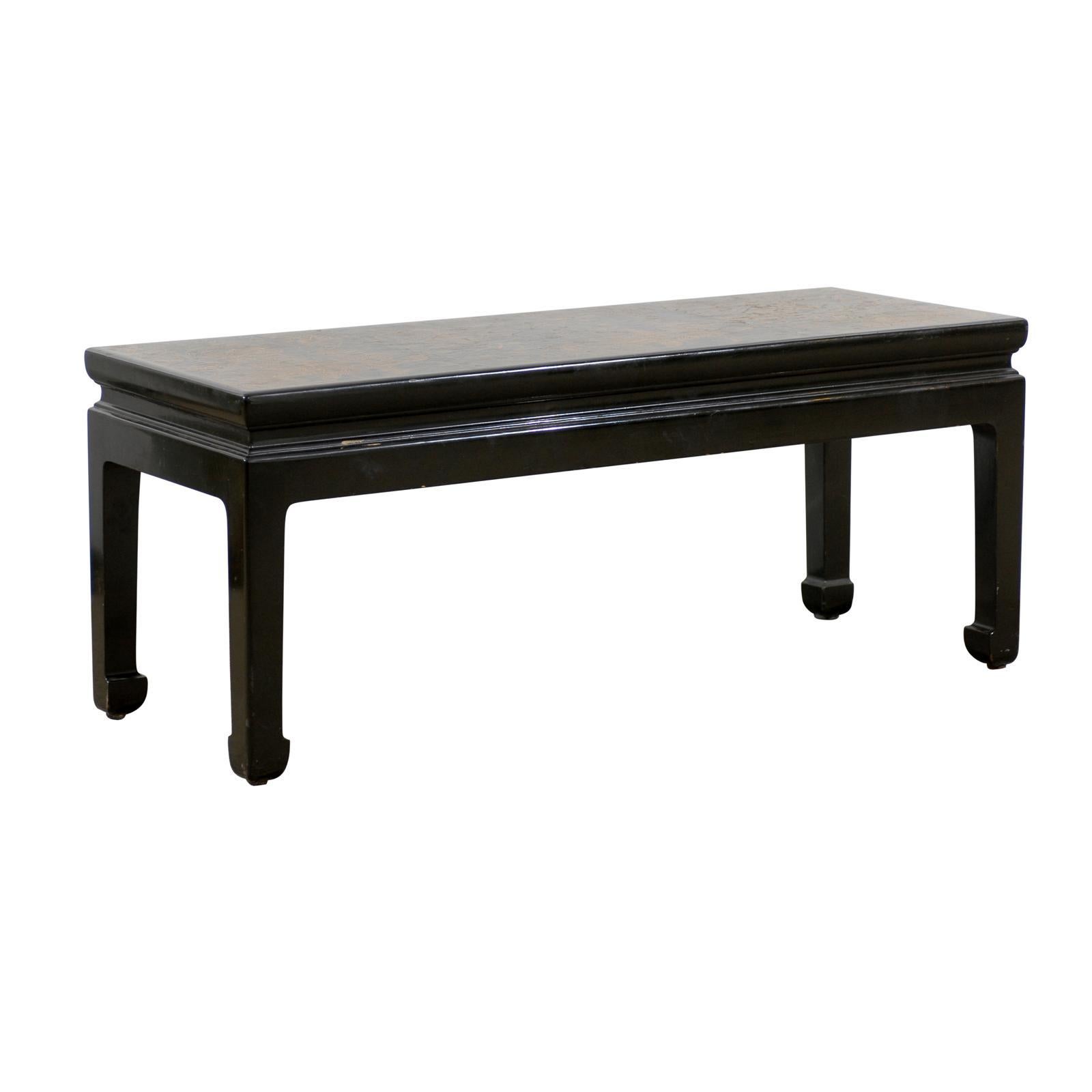 Black Lacqured Chinese Style Coffee Table For Sale