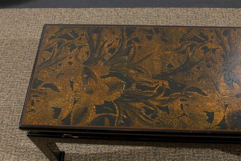 Black Lacqured Chinese Style Coffee Table For Sale 2