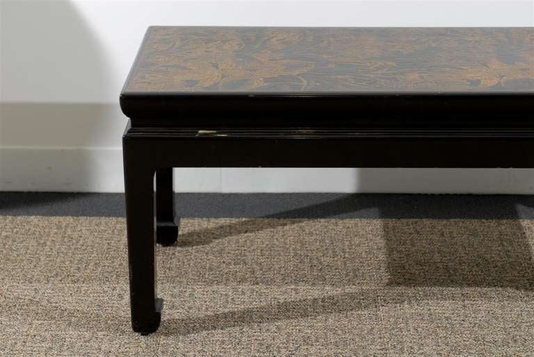 Black Lacqured Chinese Style Coffee Table For Sale 3